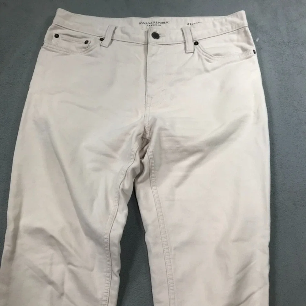 Banana Republic Pants Mens 31x30 Beige Traveler Chino Straight Stretch slim Fit